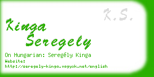 kinga seregely business card